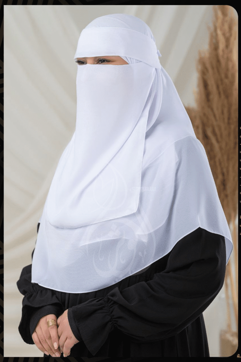 ⁦نقاب طقم ماليزي ماريا ابيض⁩ - الصورة ⁦3⁩