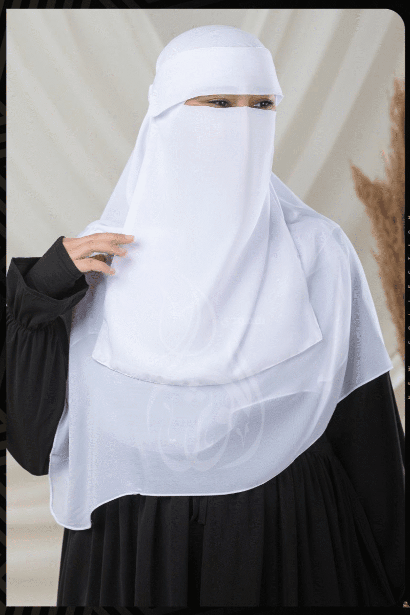 ⁦نقاب طقم ماليزي ماريا ابيض⁩ - الصورة ⁦4⁩