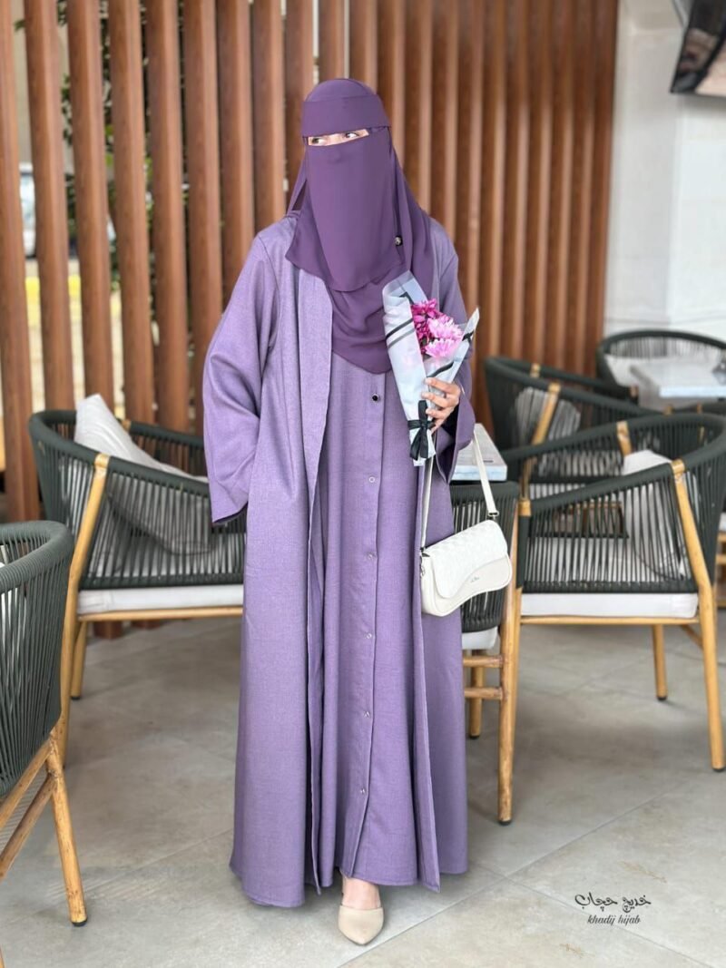 ⁦عبايه روزا كتان⁩ - الصورة ⁦5⁩
